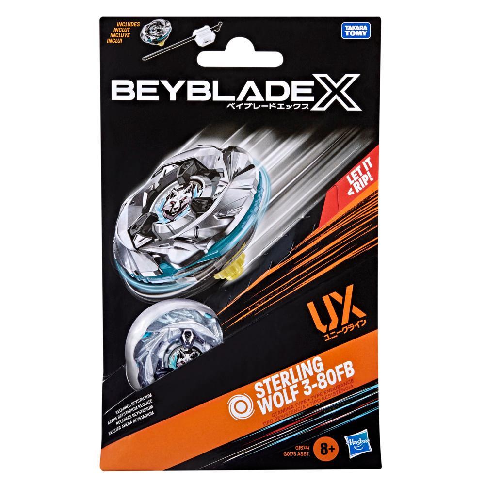 Beyblade X Sterling Wolf 3-80FB UX Starter Pack Set with Stamina Type Top & Launcher