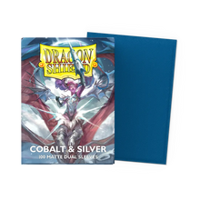 Dragon Shield Sleeves: Standard Matte Dual - Cobalt & Silver 100CT